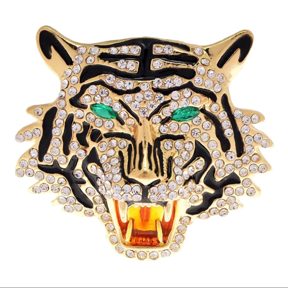 Tiger Stunning Head Pin Brooch Pendant